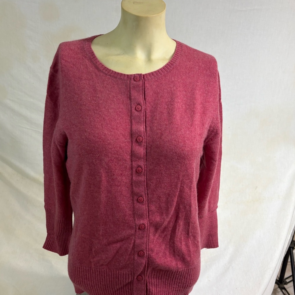 Gene Meyer Cashmere  Cardigan Sweater Pink Size Large